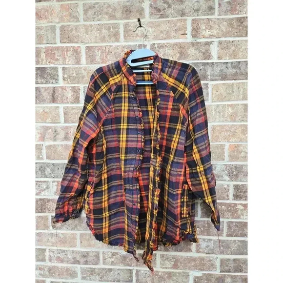We The Free Summer Daydream Plaid Buttomdown Size XS - Picture 7 of 10